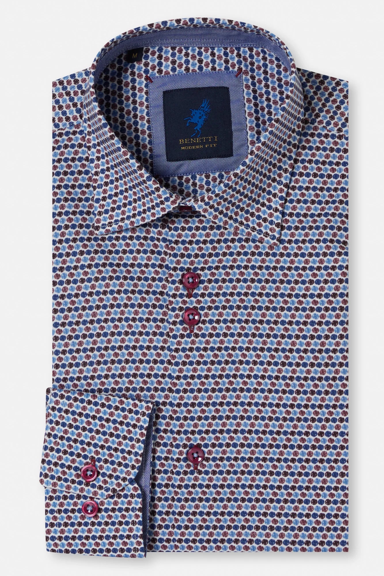Benetti David Modern Fit Shirt - Bordo
