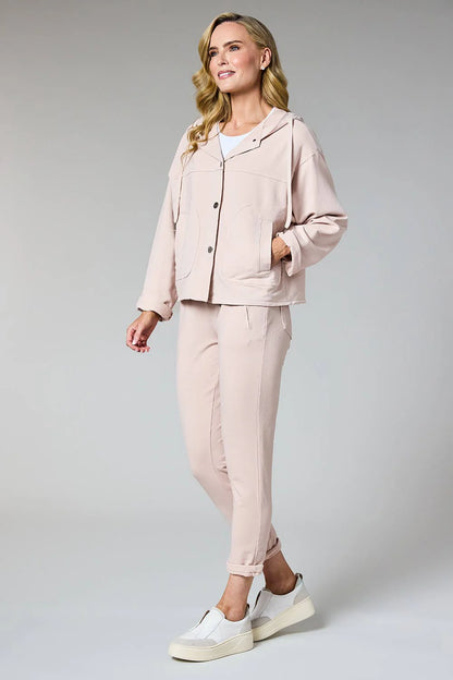 Deck Button Up Hoodie - Pale Rose