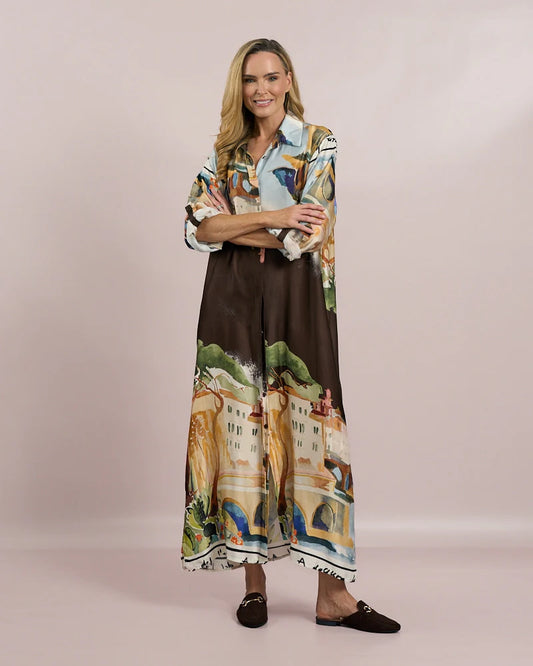 Deck Silky Tunic Dress - Cacao