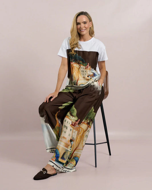 Deck Print Palazzo Trousers - Scenic Choko