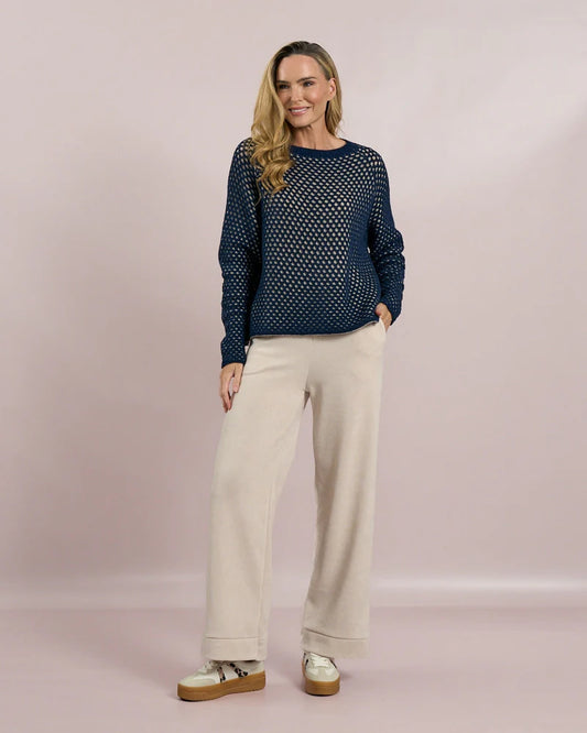 Deck Wide Leg Corduroy Pants - Beige