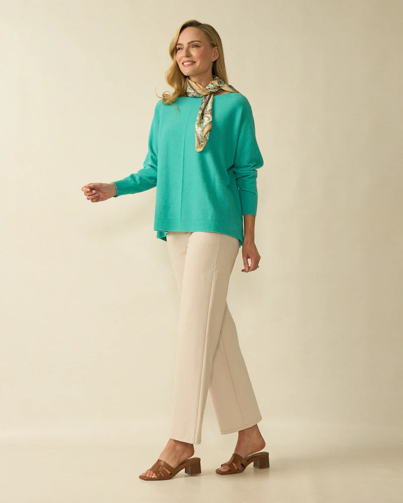 Deck Centre Seam Detail Knit Jumper - Aqua