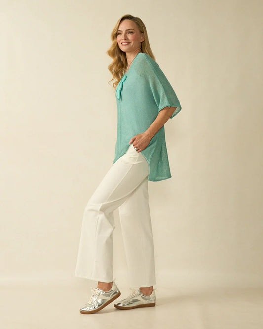 Deck Pocket Detail Fine Knit  - Aqua
