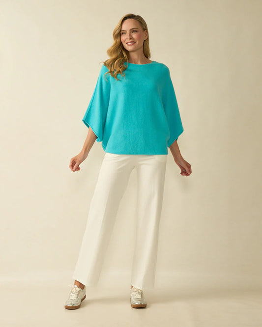 Deck Short Sleeve Batwing Knit - Turquoise