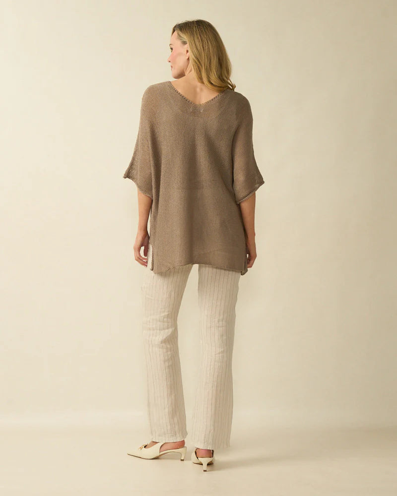 Deck Pocket Detail Fine Knit - Taupe