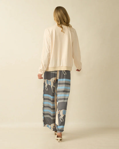 Deck Summer Print Blouse - Black