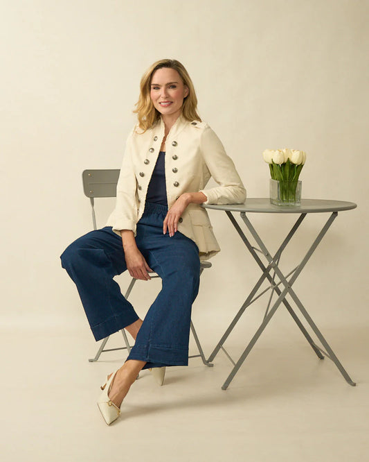 Deck Short Military Jacket - Cream