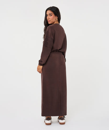 Esqualo Lace Modal Sweater - Cocoa