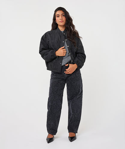 Esqualo Fancy Crinkle Jacket - Black