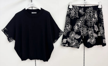 Deck Shorts & Knit Set - Black