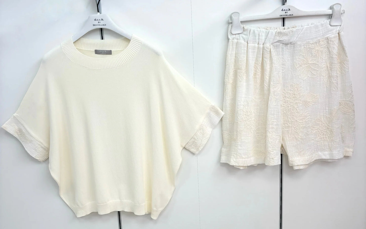 Deck Shorts & Knit Set - Cream