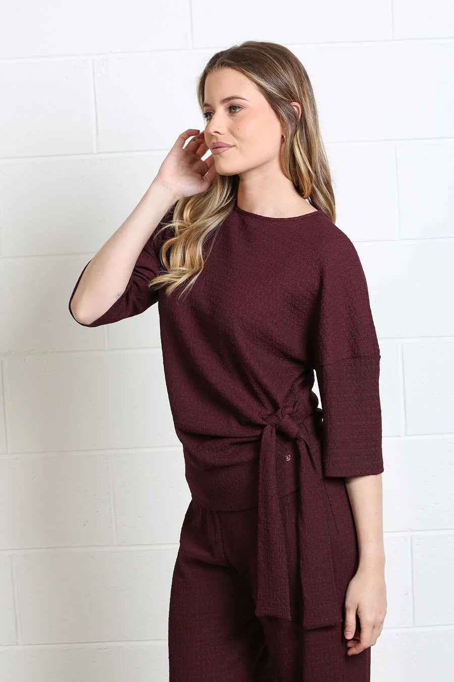 Rant & Rave Freya Textured Co-Ord - Chocolate Plum