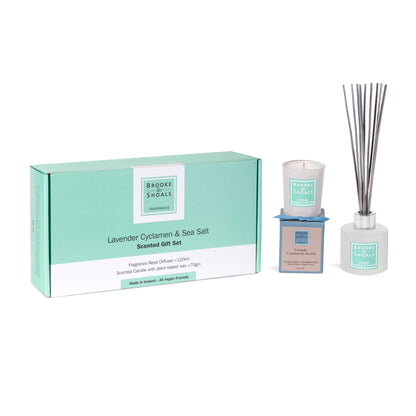 Brooke & Shoals Diffuser & Small Candle Gift Set - Lavender Cyclamen and Sea Salt