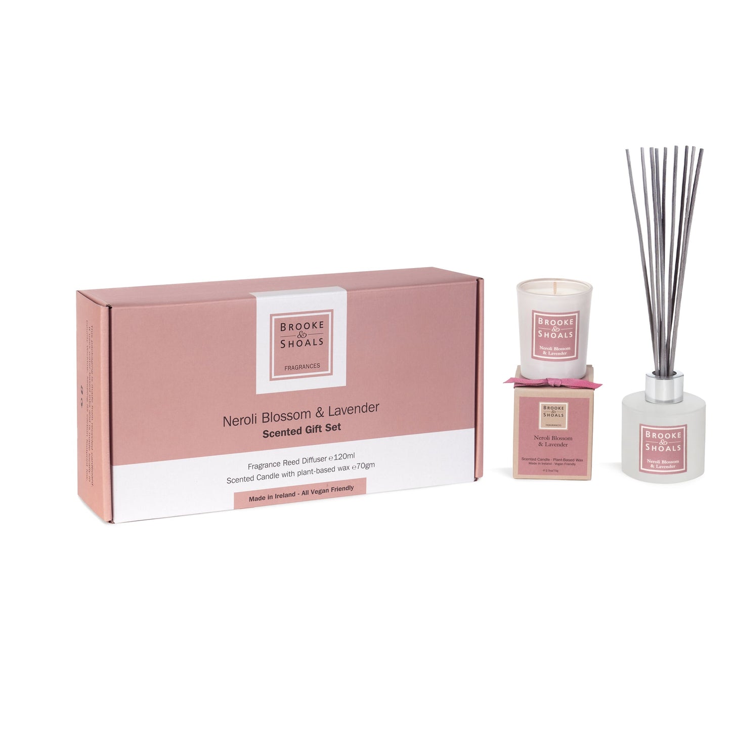 Brooke & Shoals Diffuser & Small Candle Gift Set - Neroli Blossom and Lavender