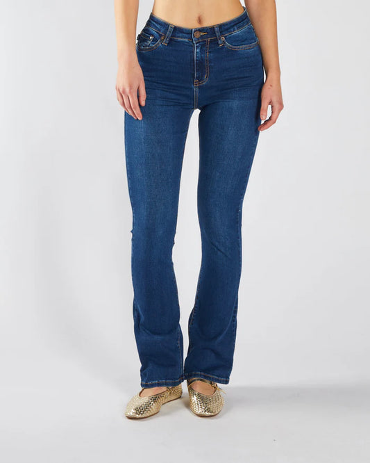 Diesel Gina High Rise Bootleg Jeans - Medium Blue Wash