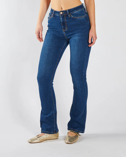 Diesel Gina High Rise Bootleg Jeans - Medium Blue Wash