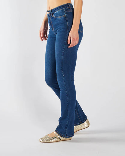 Diesel Gina High Rise Bootleg Jeans - Medium Blue Wash