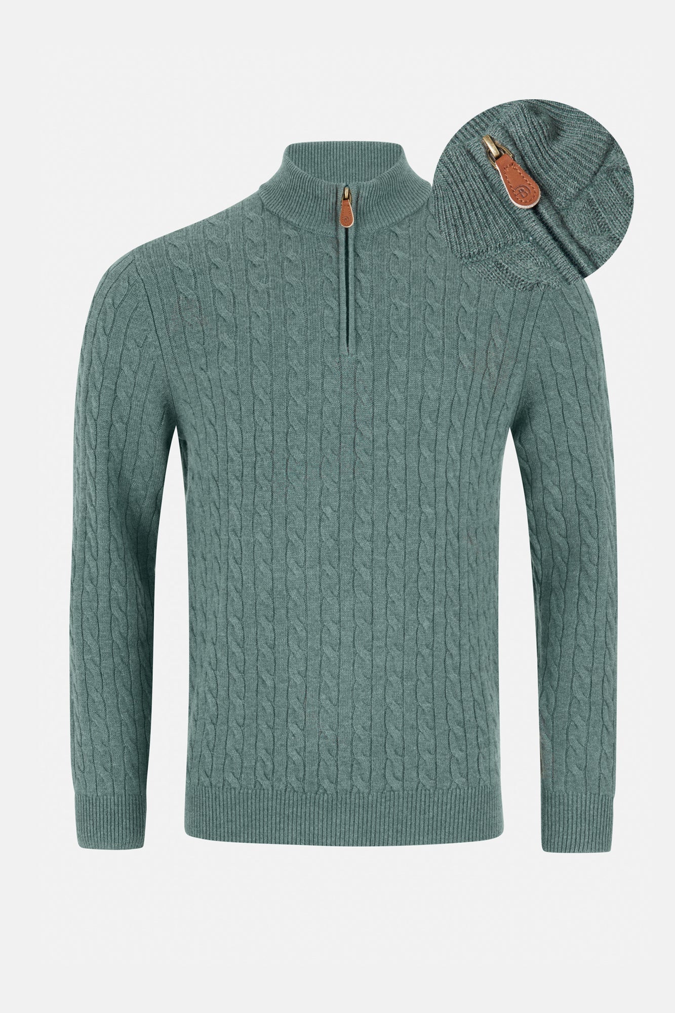 Benetti Grant 1/4 Zip Wool Knitwear - Sage