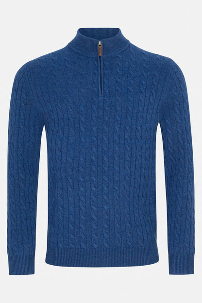 Benetti Grant 1/4 Zip Knit Jumper - Indigo