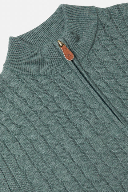Benetti Grant 1/4 Zip Wool Knitwear - Sage