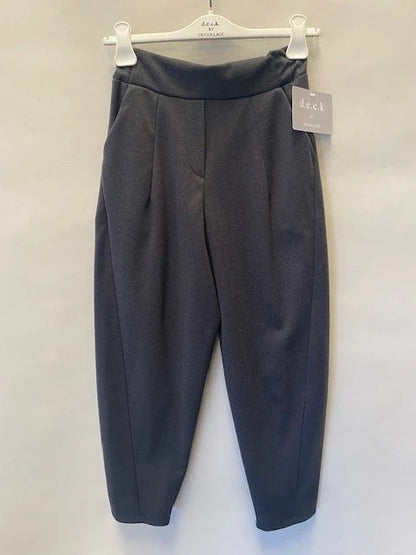 Deck Herringbone Barrel Trousers - Grigio