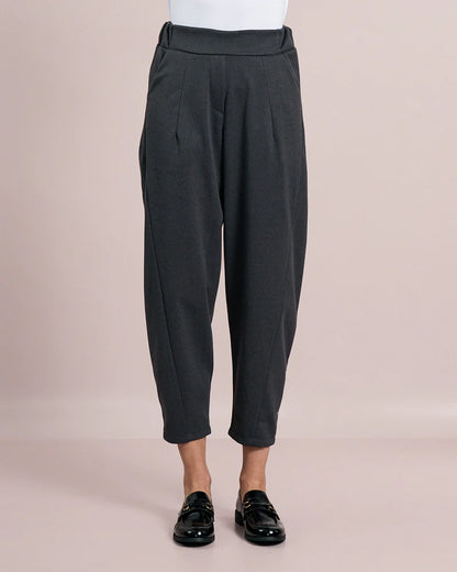 Deck Herringbone Barrel Trousers - Grigio