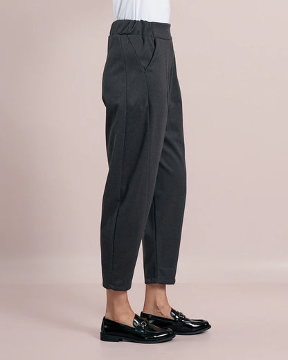 Deck Herringbone Barrel Trousers - Grigio