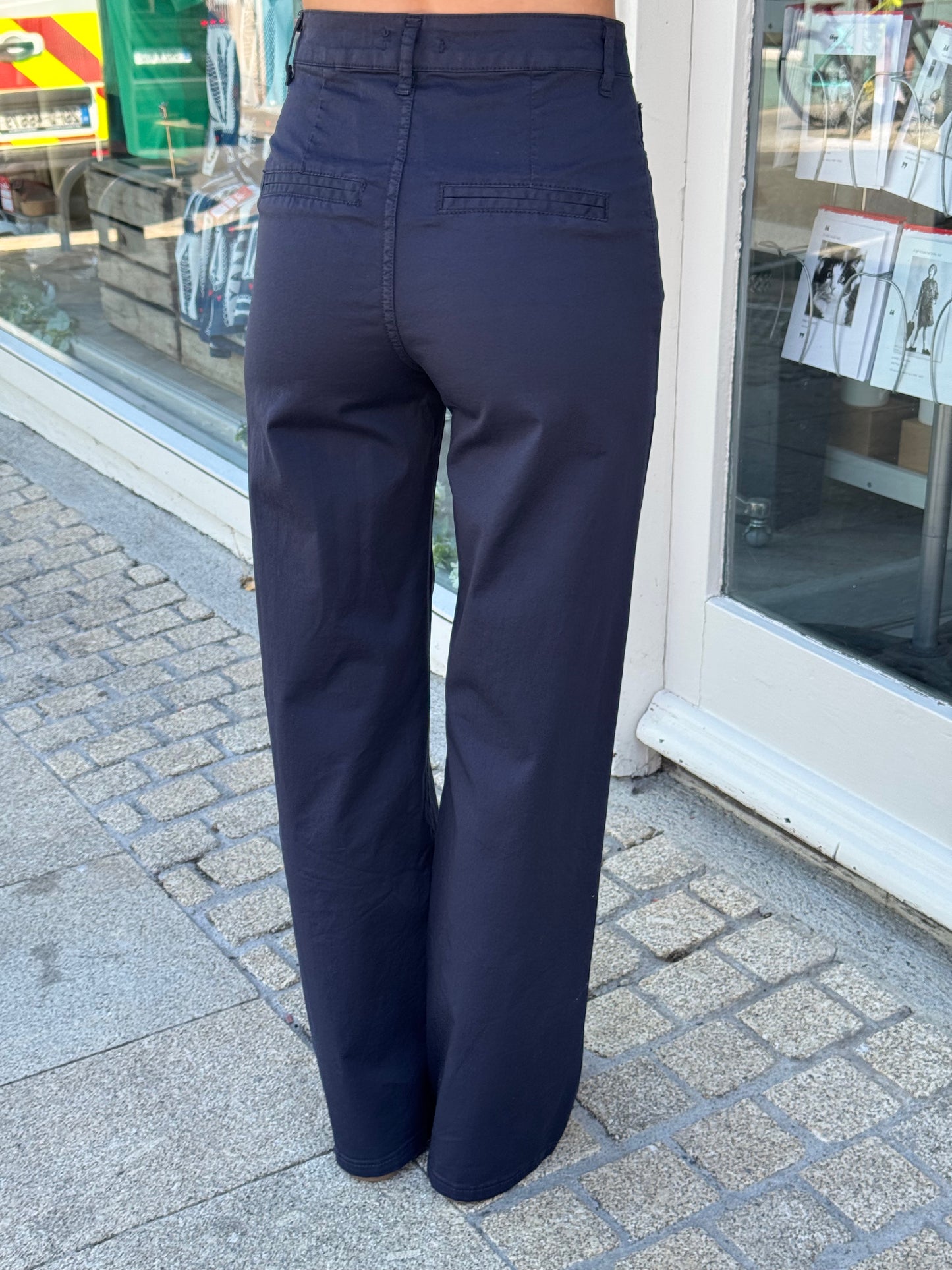 Deck Wide Leg Zip Front Jeans - Navy