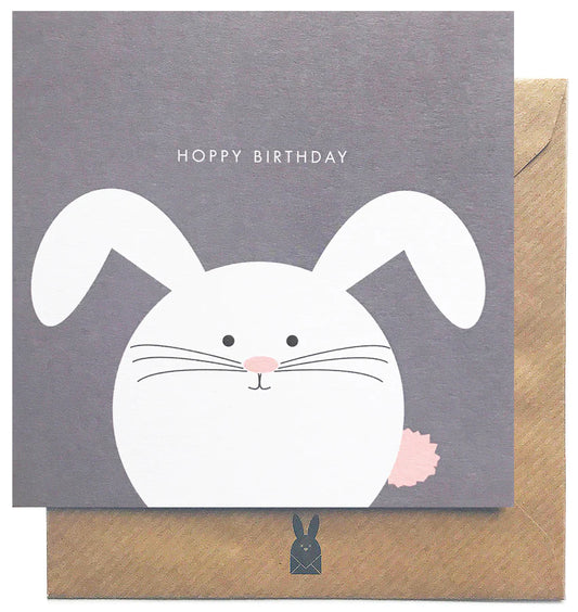 Bold Bunny Card - Rabbit Hoppy Birthday