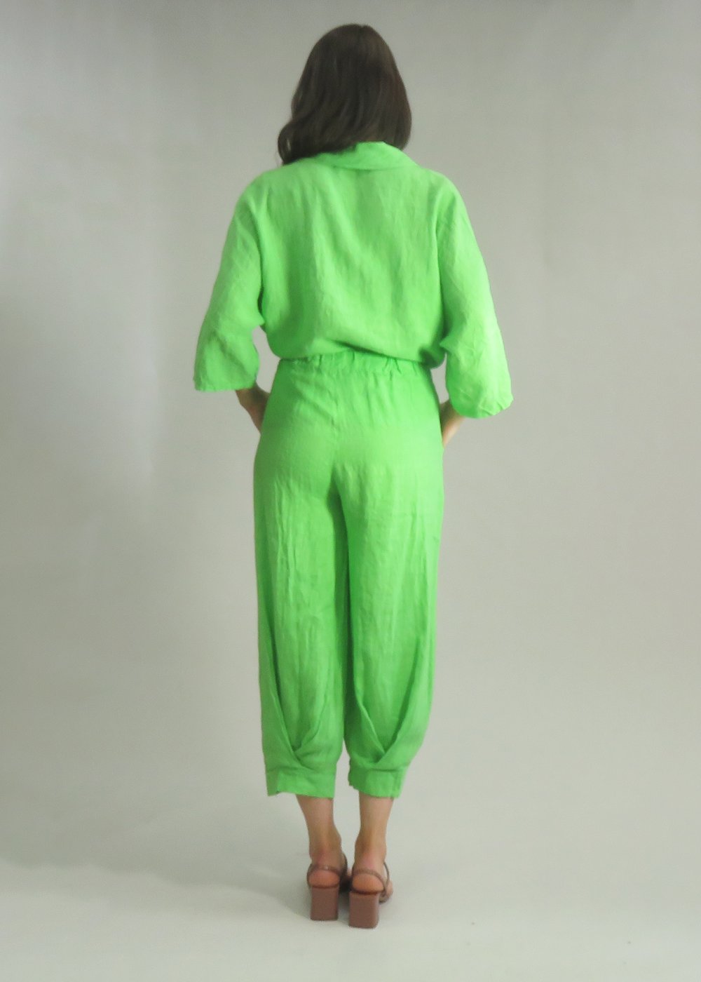Deck Linen Trousers - Lime Green