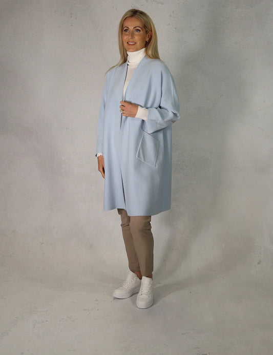 Deck Two Pocket Oversized Cardigan - Blue