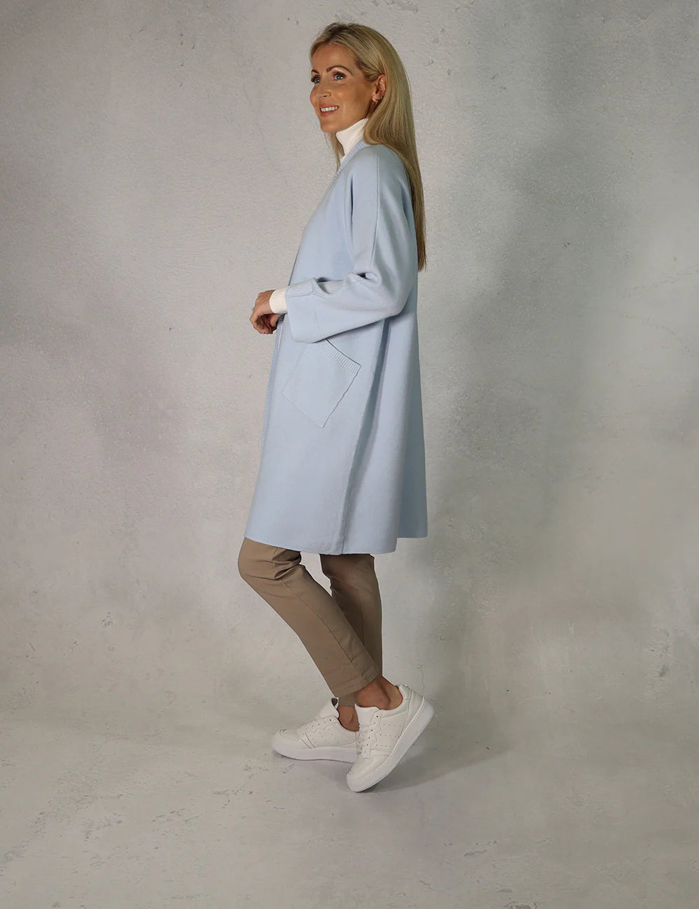 Deck Two Pocket Oversized Cardigan - Blue