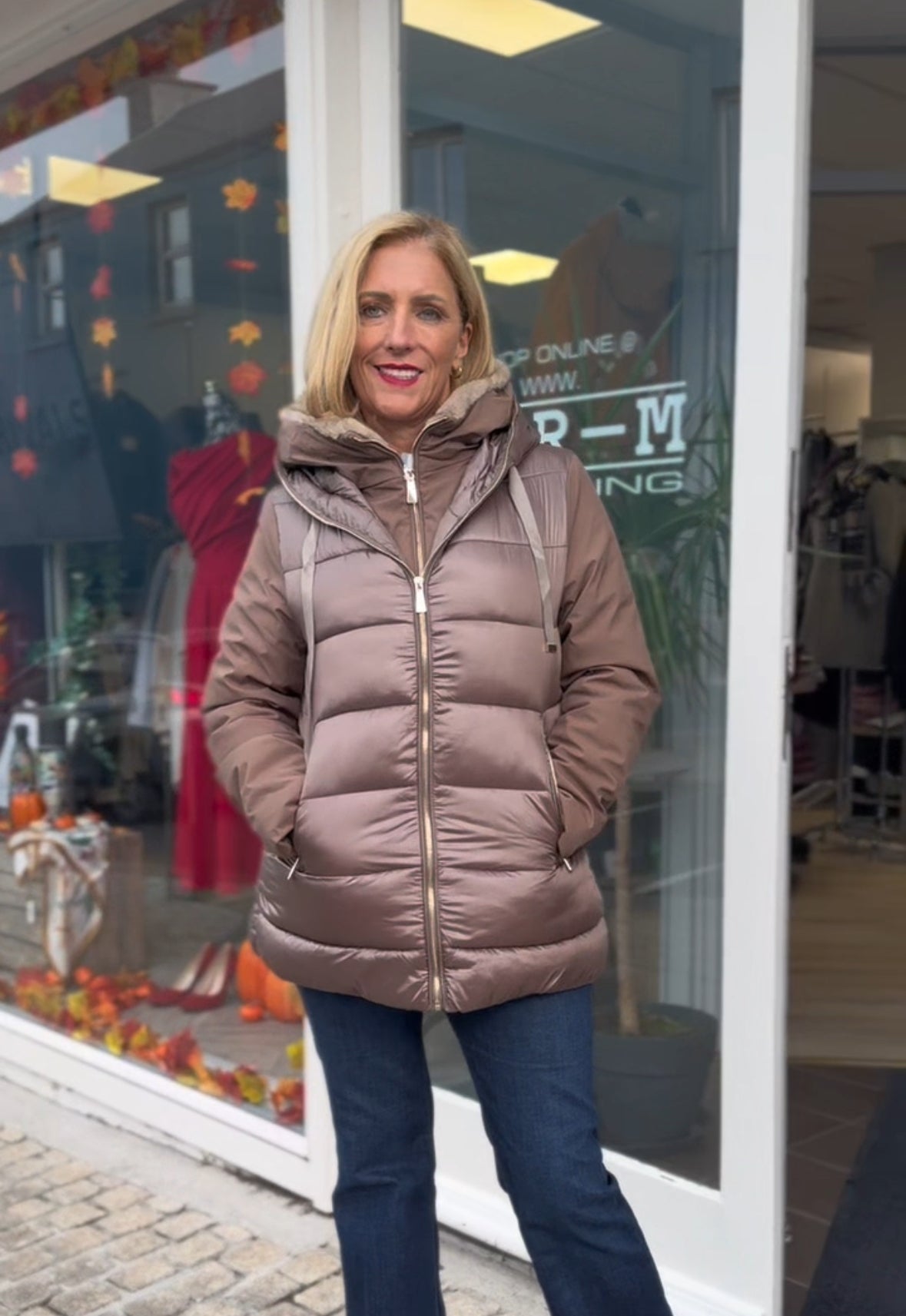 Deck Faux Fur Hood Jacket - Taupe