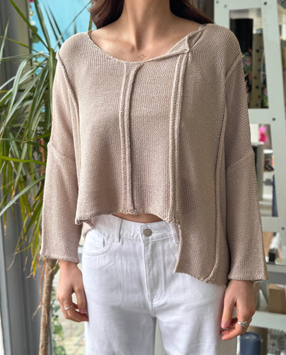 Deck Layer Knit Pullover - Beige