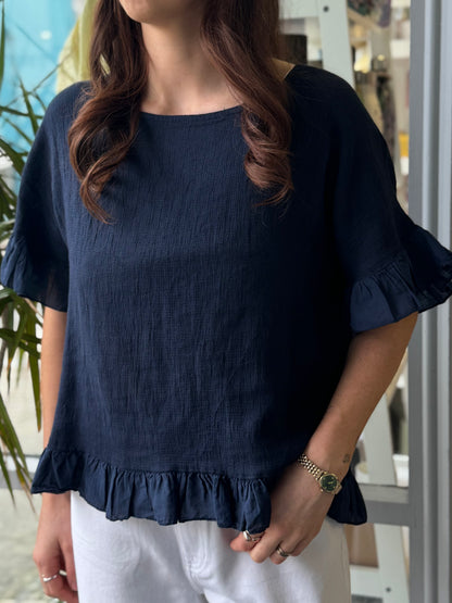 Deck Frill Top - Navy