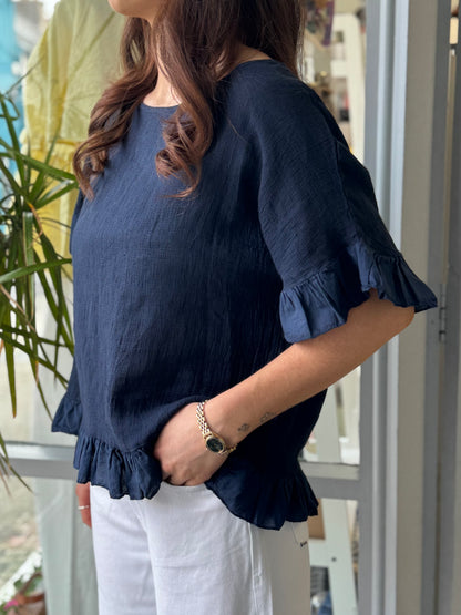 Deck Frill Top - Navy