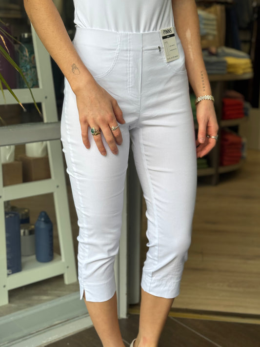 Pinns Buttercup Slim Bengaline Leg Ankle Grazer - White