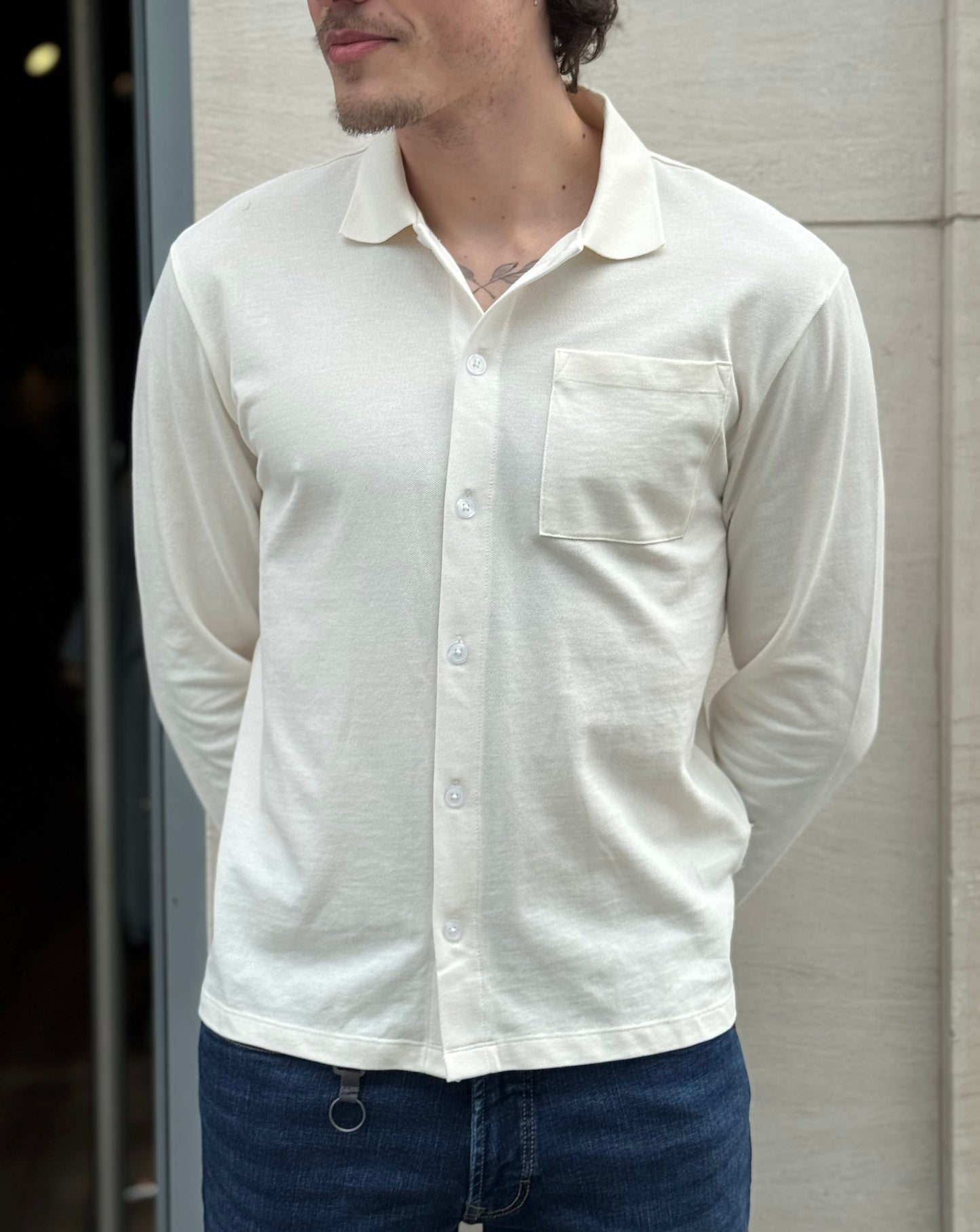 Casual Friday Edstorm Pique Cardigan - Off White