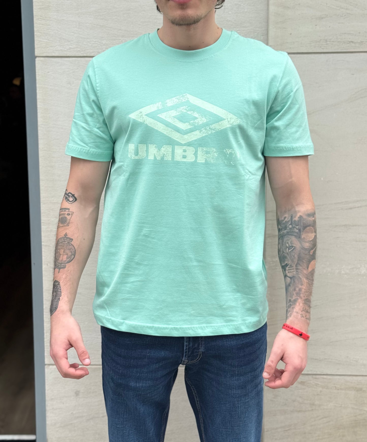 Umbro Distressed Logo Graphic Tee - Ocean Wave