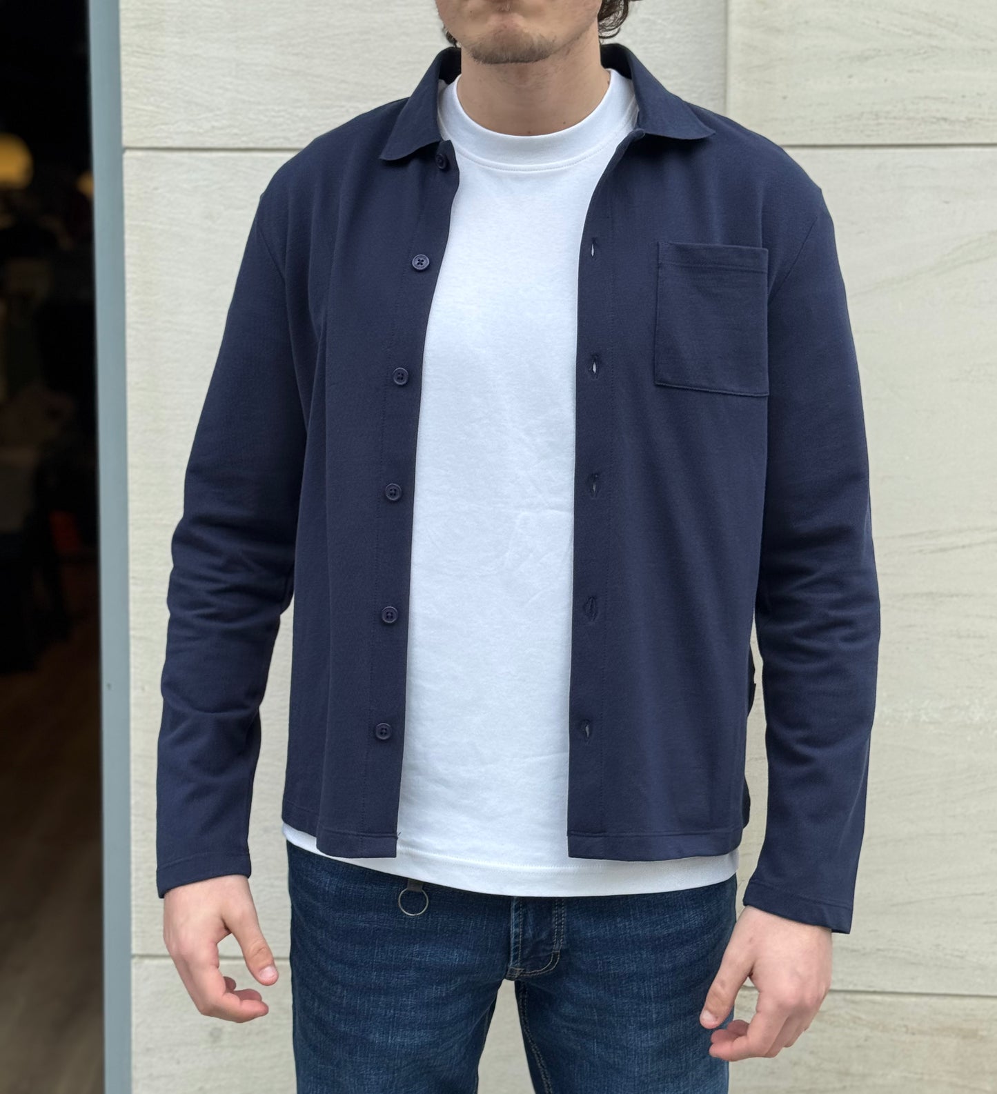 Casual Friday Edstorm Pique Cardigan - Navy