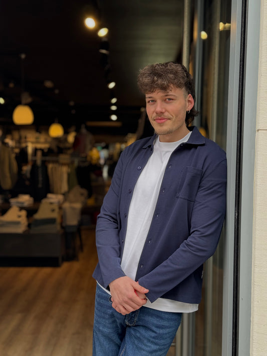 Casual Friday Edstorm Pique Cardigan - Navy