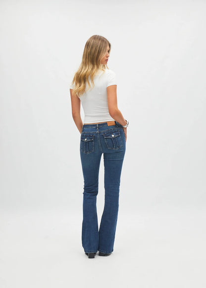 Diesel Victoria LR Flare Denim - Aged Blue