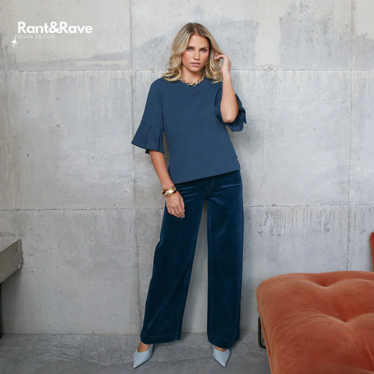 Rant & Rave Jacinda Wide Leg Cord - Teal