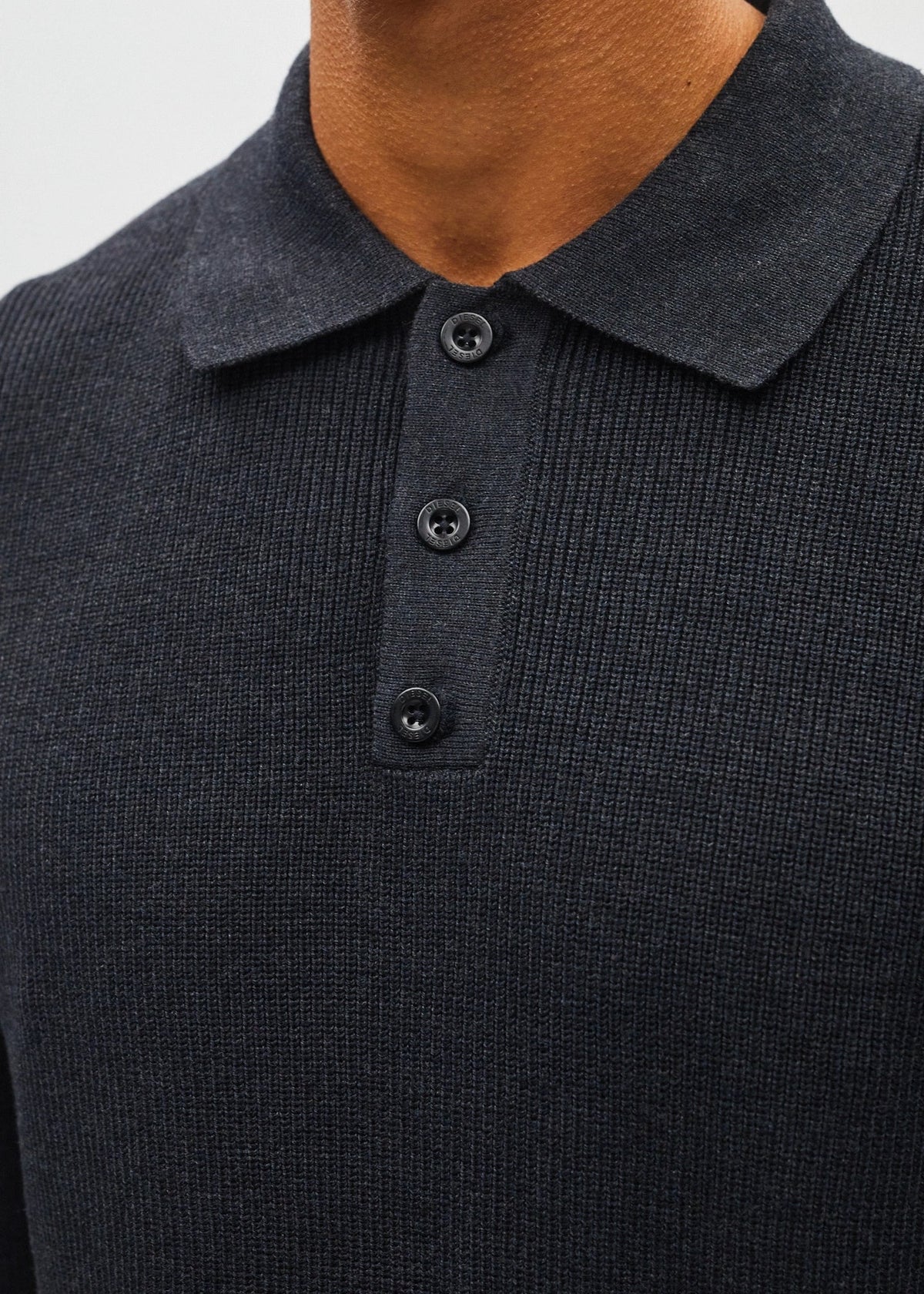 Diesel Jakob Knit Polo - Charcoal