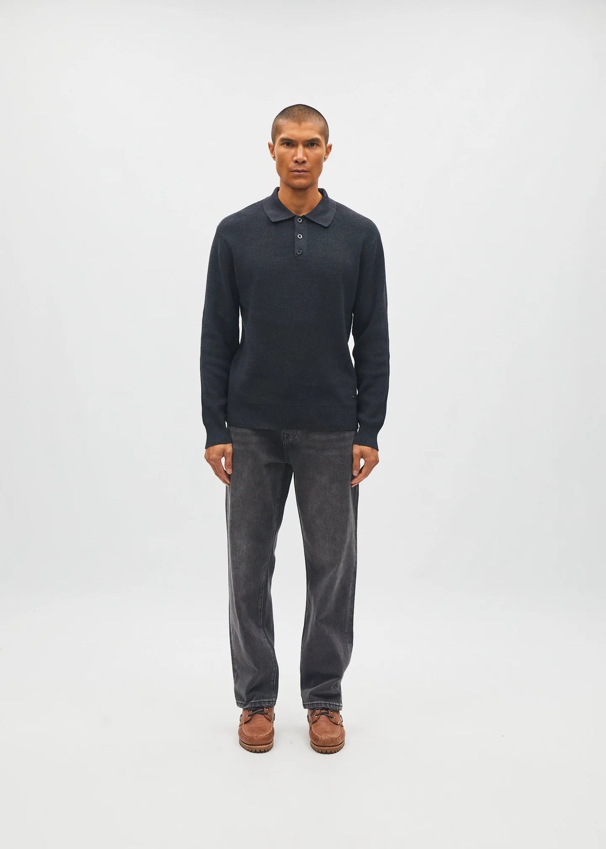 Diesel Jakob Knit Polo - Charcoal