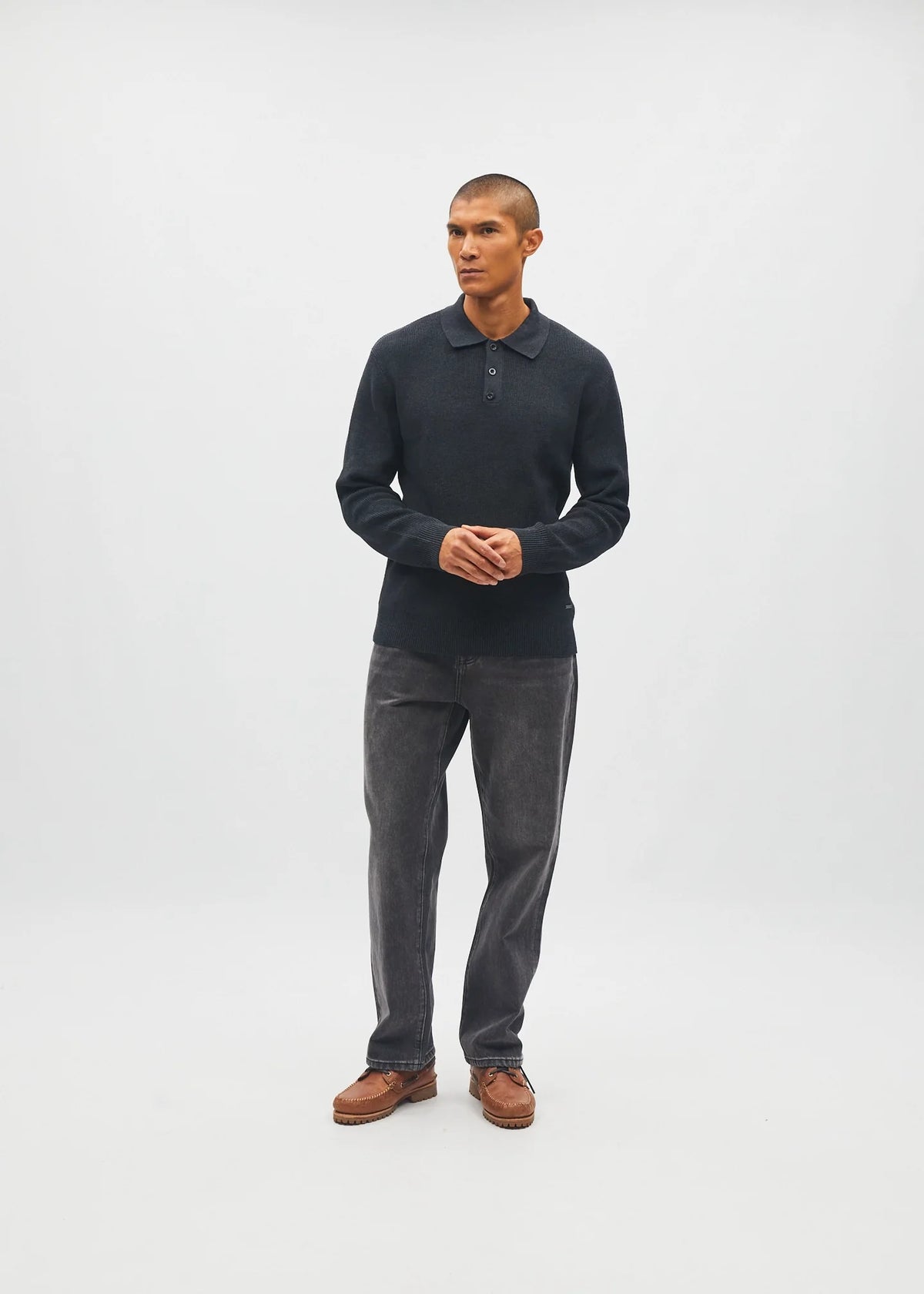 Diesel Jakob Knit Polo - Charcoal