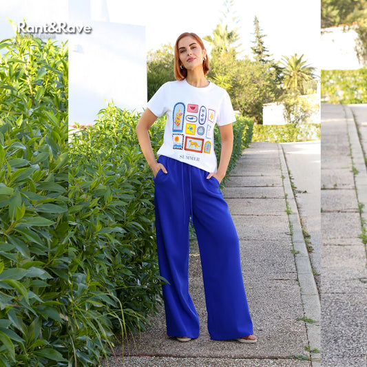 Rant and Rave Josie Regular Leg  Trouser- Cobalt