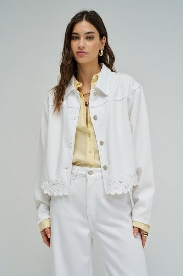 Salsa Denim Pattern Jacket - White