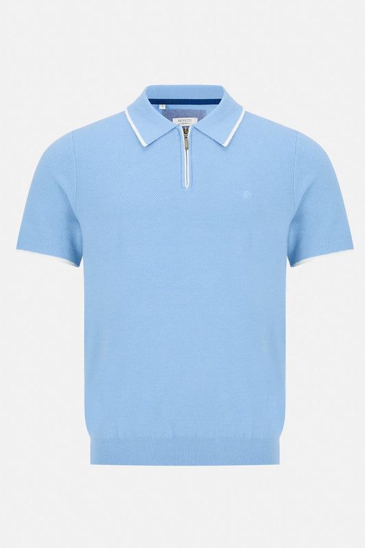 Benetti Jeremy Knit Polo - Sky