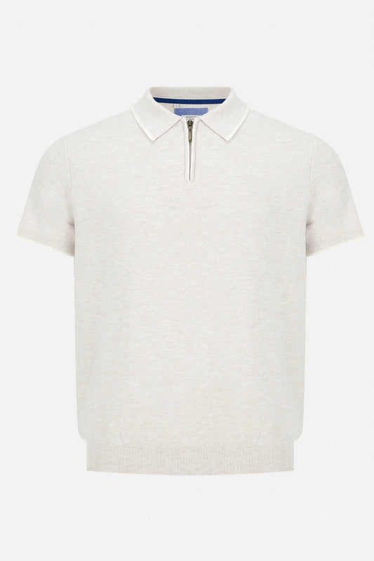 Benetti Jeremy Knit Polo - Stone